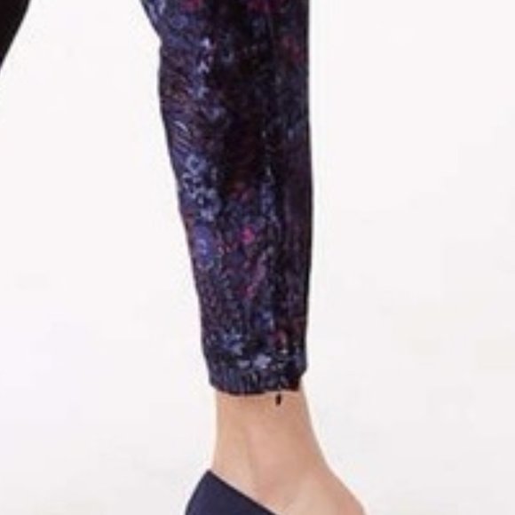 NWOT LOFT Slim Paisley Print Velvet Pants - Picture 4 of 6